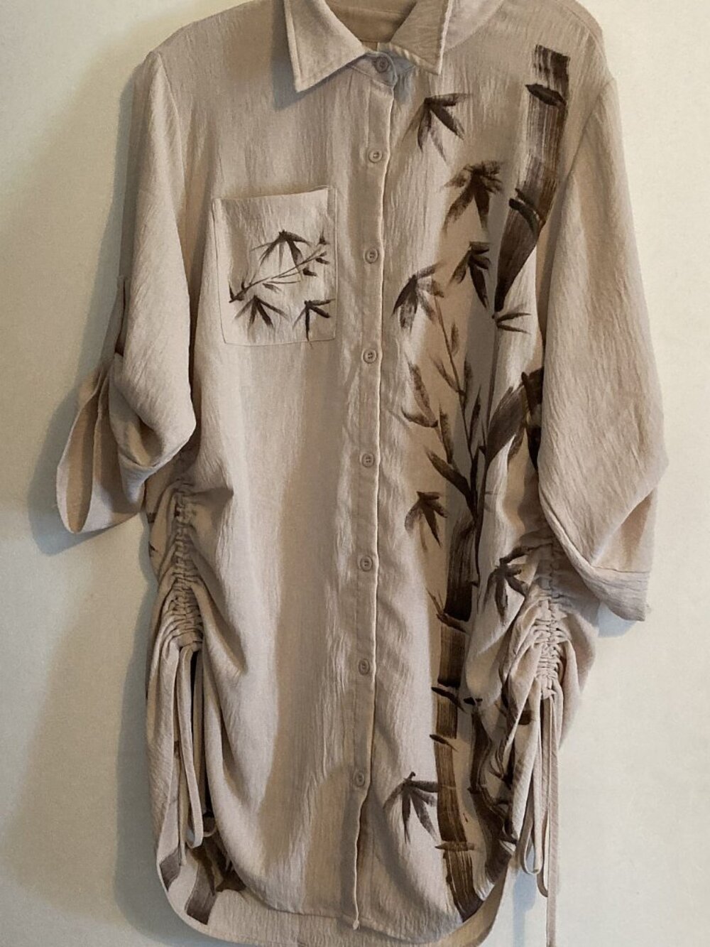 Hand painted tunic blouse or Beach Cover